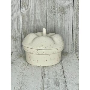 Vintage Handmade Apple Shaped Trinket Box Sugar Bowl With Lid